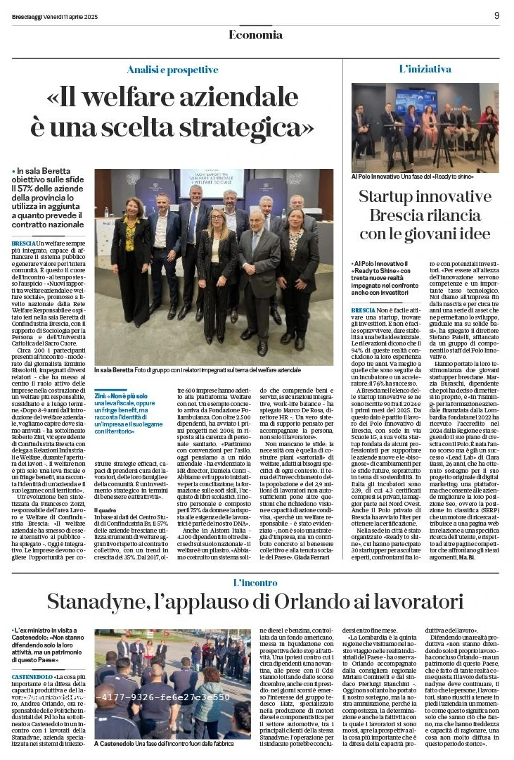 Bresciaoggi: startup innovative Brescia, rilancia contratto nazionale con le giovani idee