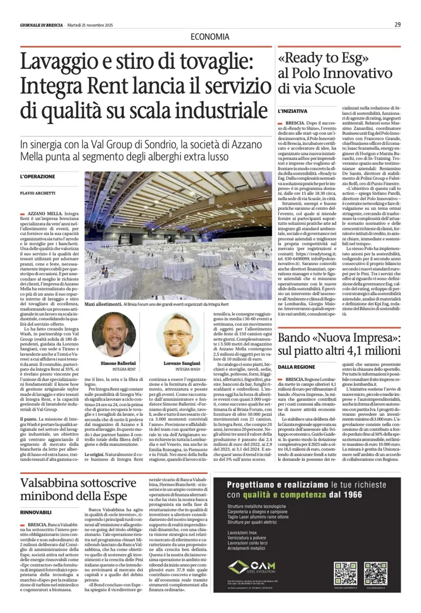 Giornale di Brescia - Ready to Esg al Polo Innovativo di via Scuole - Polo Innovativo