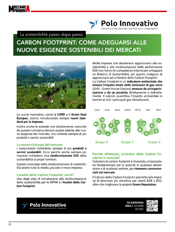 Meccanica e Fonderia: carbon footprint come adeguarsi alle nuove esigenze sostenibili dei mercati